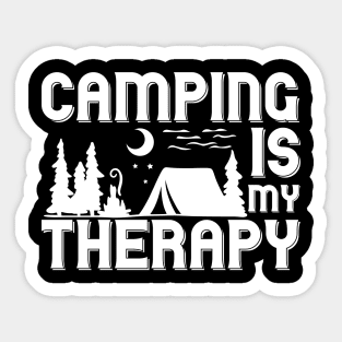 Camping Is My Therapy T Shirt For Women Men Sticker